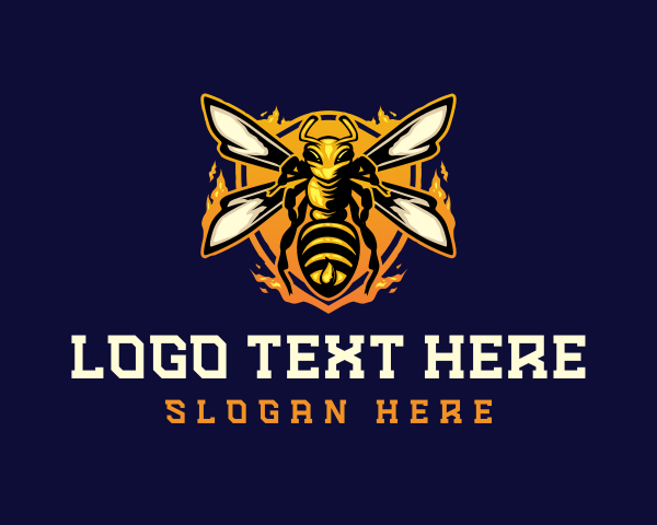 Mascot - Insect Wasp Hornet logo design
