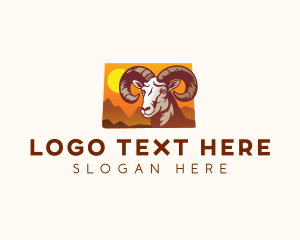 Hairstreak Butterfly - Colorado Bighorn Sheep logo design