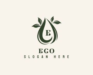 Eco Leaf Droplet logo design