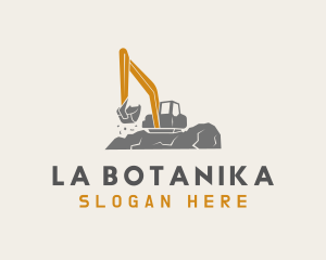 Backhoe - Mountain Builder Excavator logo design