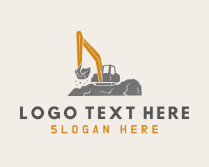 Backhoe Loader - Mountain Builder Excavator logo design