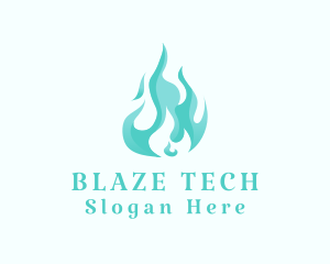 Blue Fire Flame Fuel  logo design