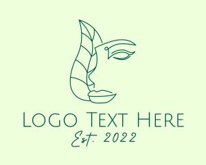 Lady - Leaf Face Cosmetics logo design
