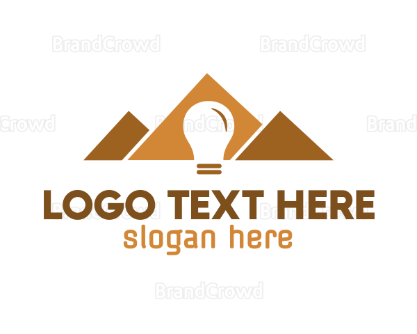 Ancient Pyramid Light Bulb Logo