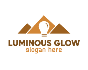 Illuminated - Ancient Pyramid Light Bulb logo design