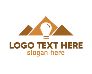 Idea - Ancient Pyramid Light Bulb logo design