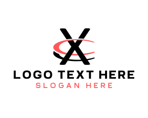 Architecture - Modern Red Letter X logo design