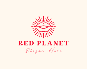 Red Lips Sunray logo design