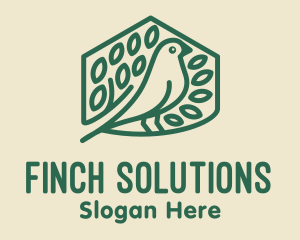 Finch - Green Birdhouse Monoline logo design