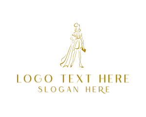 Cocktail Dress - Woman Dress Fashion logo design