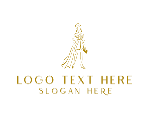 Bridal Gown - Woman Dress Fashion logo design