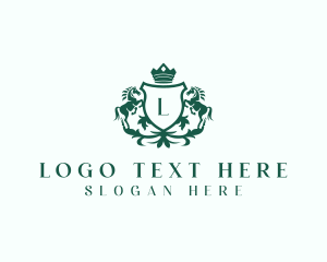 Equestrian - Horse Animal Crest logo design