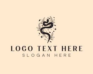 Ornamental - Floral Snake Boho logo design