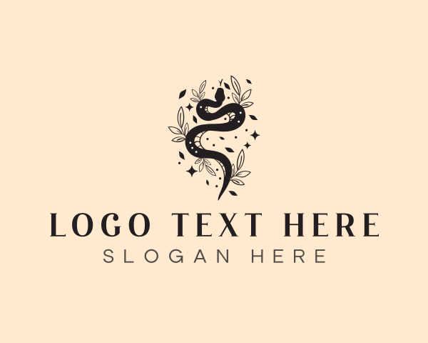 Flower - Floral Snake Boho logo design