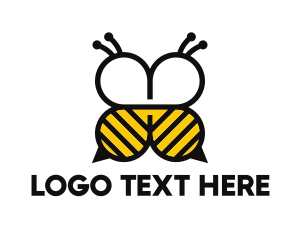 Antennae - Bee Four Leaf Clover logo design