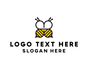 Honey - Bee Four Leaf Clover logo design
