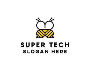 Super - Bee Four Leaf Clover logo design