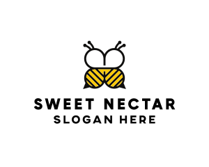 Bee Four Leaf Clover logo design