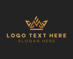Letter - Golden Crown Letter M logo design