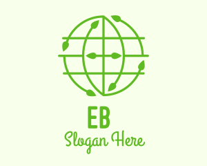 Green Nature Conservation Globe logo design