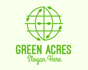 Green Nature Conservation Globe logo design