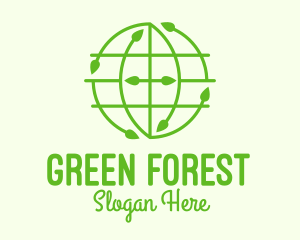 Green Nature Conservation Globe logo design