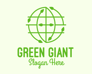 Green Nature Conservation Globe logo design