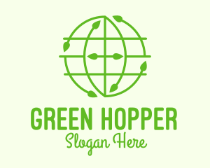 Green Nature Conservation Globe logo design