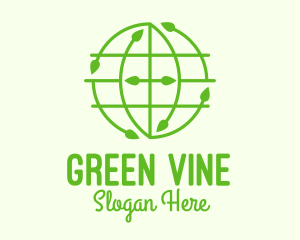 Green Nature Conservation Globe logo design