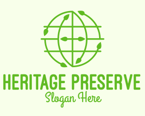 Green Nature Conservation Globe logo design