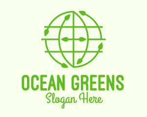 Green Nature Conservation Globe logo design