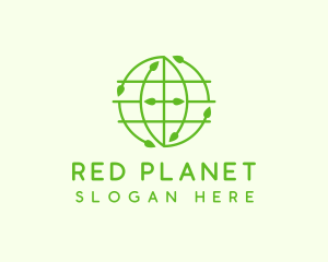 Green Nature Conservation Globe logo design