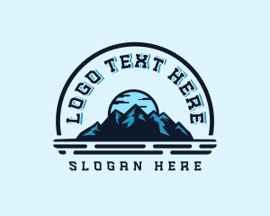 Trekking - Camping Mountain Peak logo design