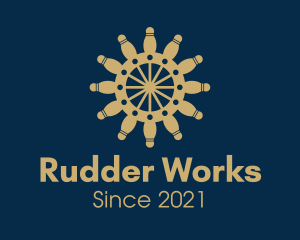 Rudder - Bowling Pin Helm logo design