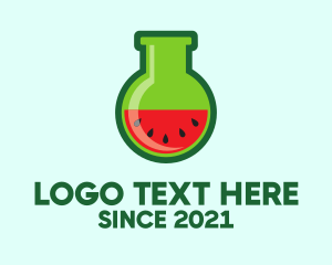Watermelon - Lab Flask Watermelon logo design