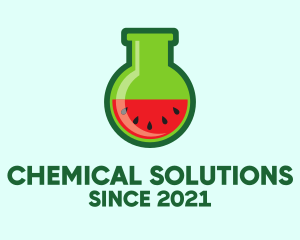 Chemical - Lab Flask Watermelon logo design