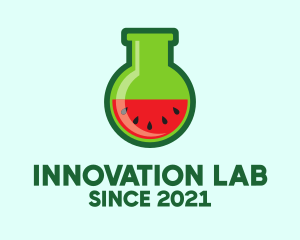 Lab Flask Watermelon logo design