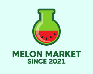 Melon - Lab Flask Watermelon logo design