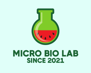 Lab Flask Watermelon logo design