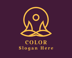 Golden - Yoga Meditation Exercise logo design