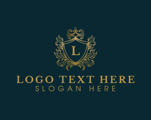 High End - Crown Shield Crest logo design