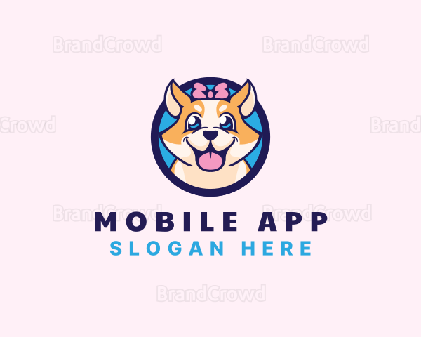 Pet Dog Ribbon Grooming Logo