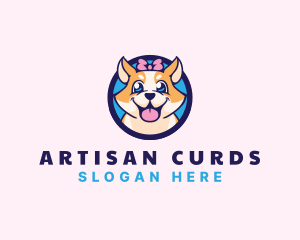 Pet Dog Ribbon Grooming logo design