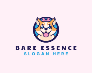 Pet Dog Ribbon Grooming logo design