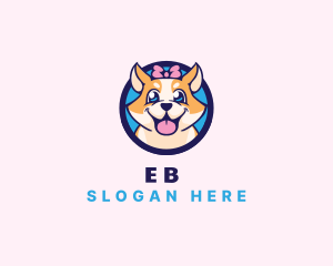 Pet Dog Ribbon Grooming logo design