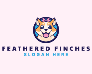 Pet Dog Ribbon Grooming logo design