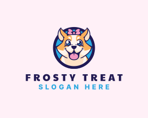 Pet Dog Ribbon Grooming logo design