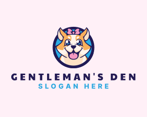 Pet Dog Ribbon Grooming logo design