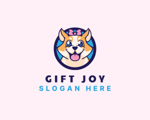 Pet Dog Ribbon Grooming logo design