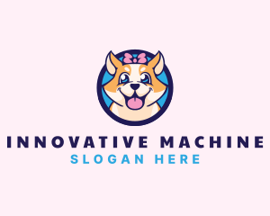 Pet Dog Ribbon Grooming logo design